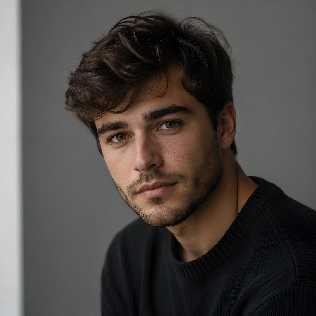 Natural studio portrait prompt