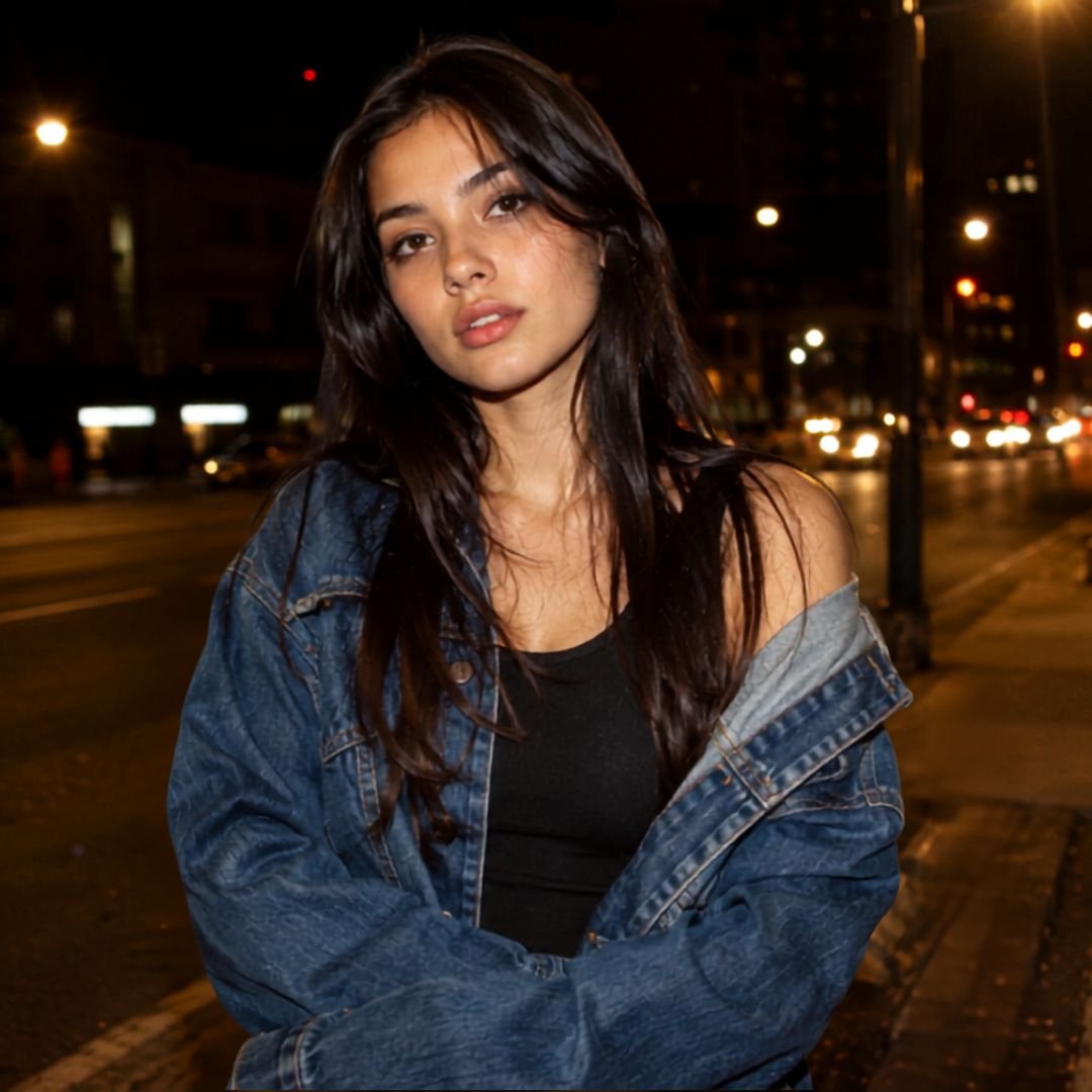 Night street portrait prompt