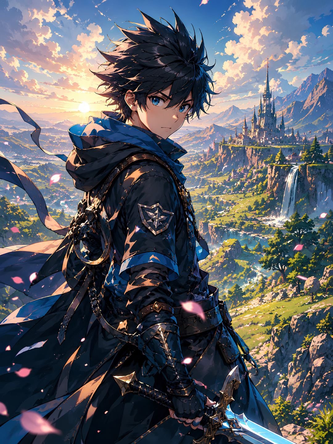 Anime style AI art prompt example