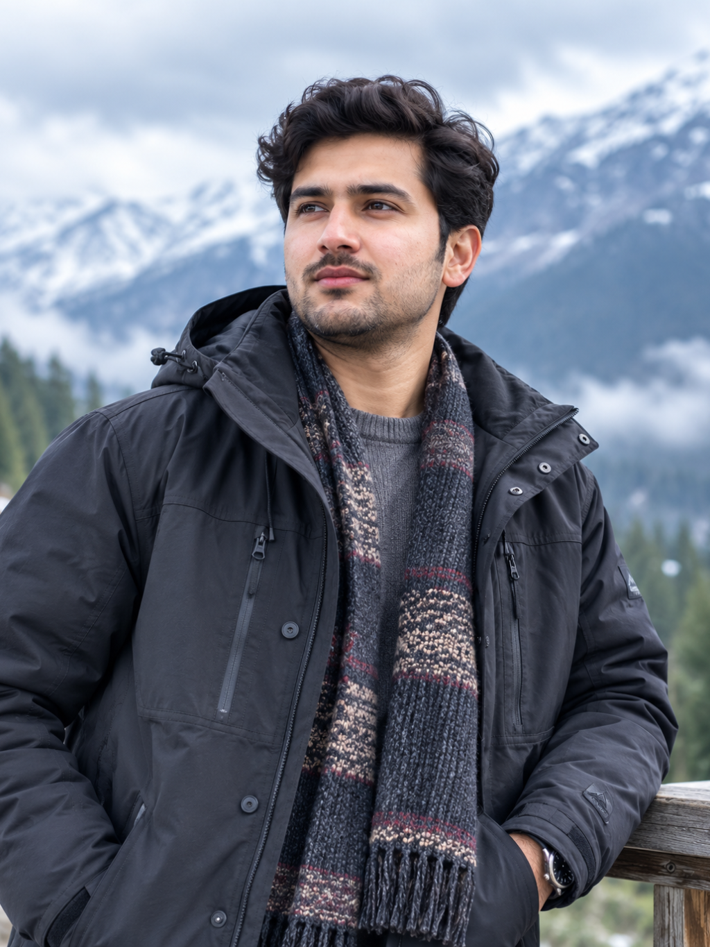 Rugged outdoor portrait prompt result with natural texture and daylight